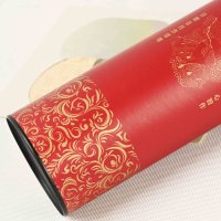Custom printed paper canister with plastic lid for liquor packaging
