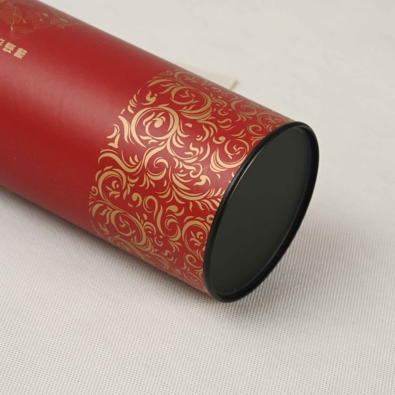  Sustainable spirits packaging paper canister with secure plastic lid