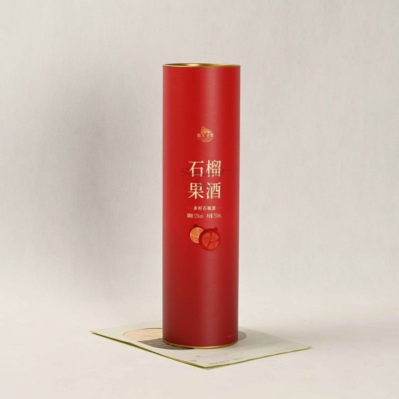 Custom spirits packaging paper canister with metal closure