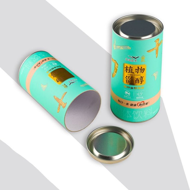 Custom Paper Canister with Tin Lid for Food
