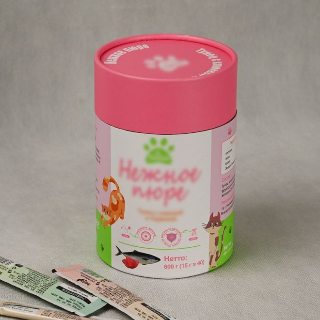 Food Grade Round Paper Box for Pet Food Packaging