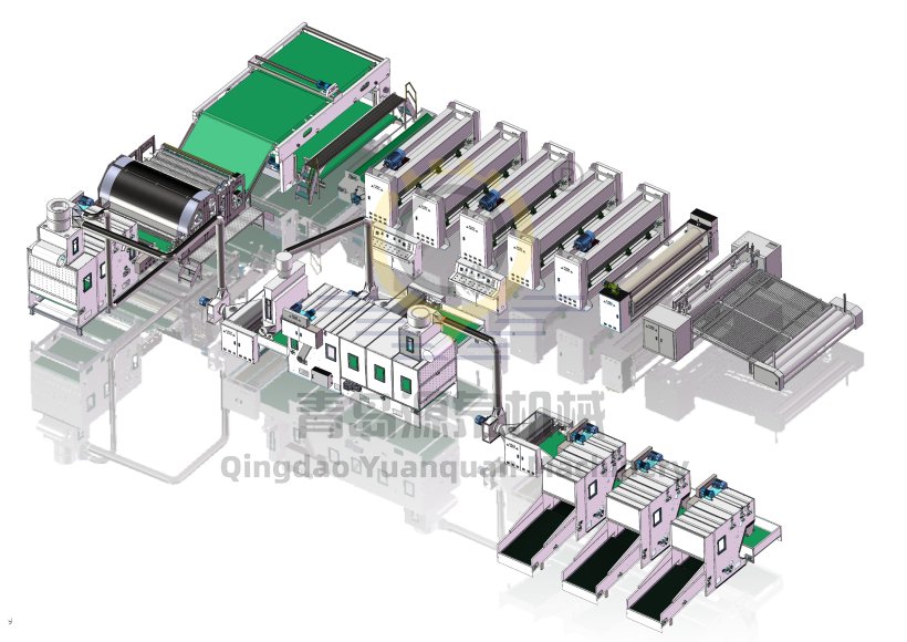 Línea de producción de productos geotextiles