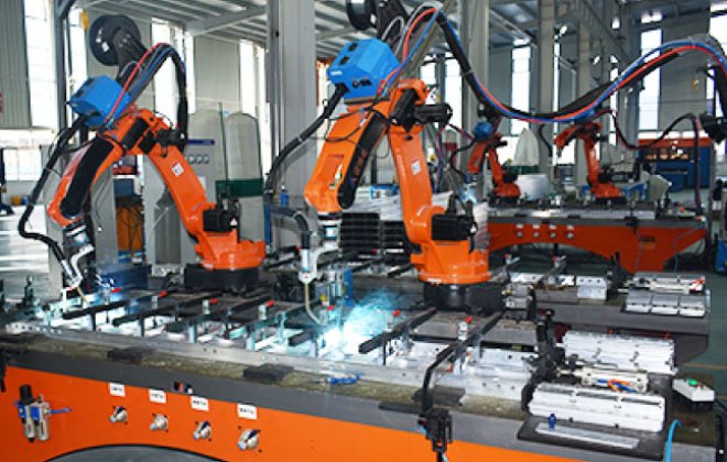 factory Intelligent welding of aluminum formwork