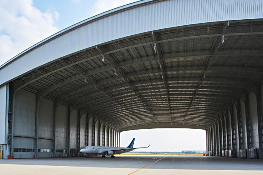 Steel structure aircraft hangar
