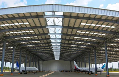 Steel structure aircraft hangar