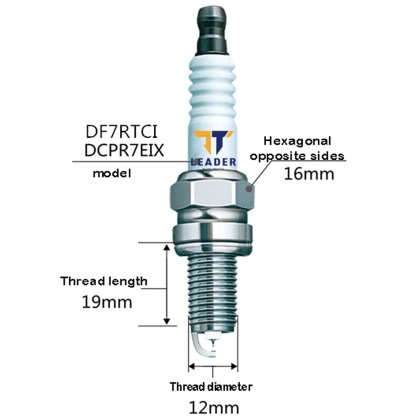 Spark plug Leader-DF7RTCI / DCPR7EIX (6003) / 7603 (needle/side gold)