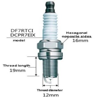 Spark plug Leader-DF7RTCI / DCPR7EIX (6003) / 7603 (needle/side gold)