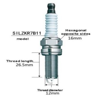 Spark plug Leader-SILZKR7B11 (6021)/7606 needle to needle