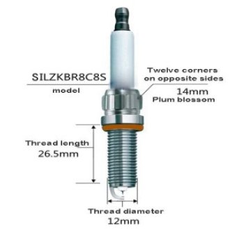 Spark plug Leader-SILZKBR8C8S (6057)/7637 (needle/side gold) BMW series