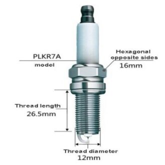 Spark plug Leader-PLKR7A (6060)/side gold 7625/7672 needle to needle Mercedes-Benz series