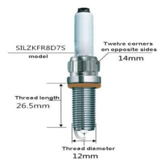 Spark plug Leader-SILZKFR8D7S (6061)/7638 (needle/side gold) Mercedes-Benz series