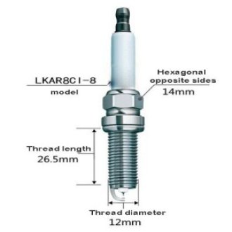 Spark plug Leader-LKAR8CI-8 (6086)/7676 (needle/side gold)