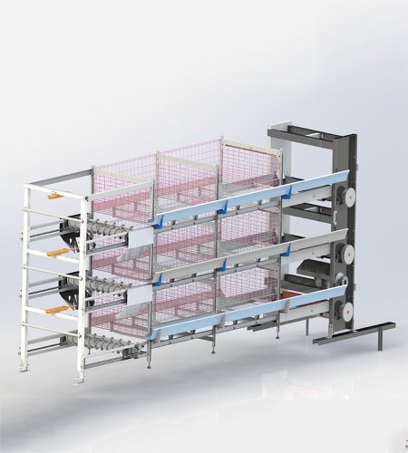 BC-125H-Single row double feeder broiler cage