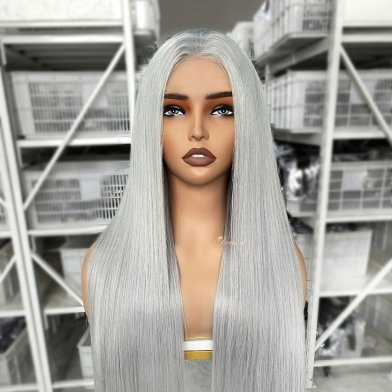 24in gray SS 13x6 Transparent lace frontal wig 