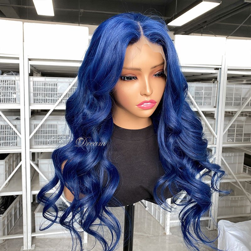 24in Blue BW 13x6 Transparent Lace Frontal Wig 