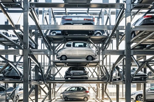 Estacionamiento de varios pisos con estructura de acero