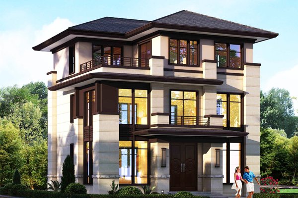 Villa con estructura de acero