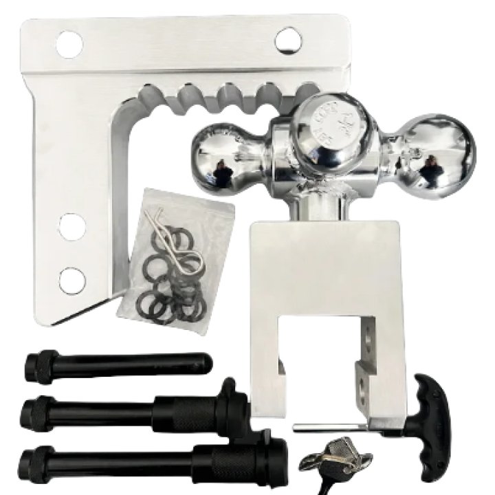 Drop Trailer Hitch with Solid Aluminum Shank.