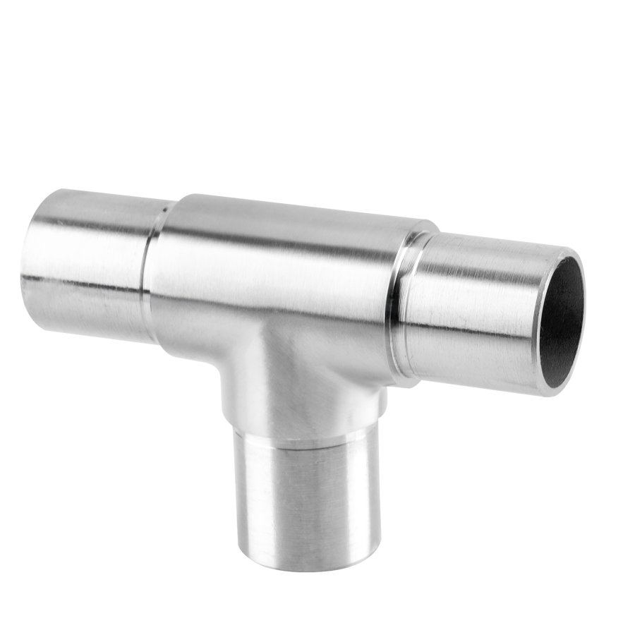 Durable handrail tube connectors close-up view