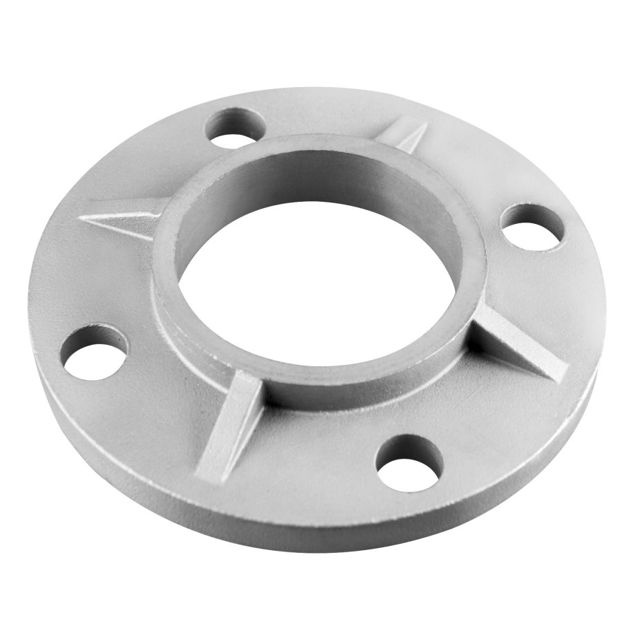 Easy-install base flange for railing post support