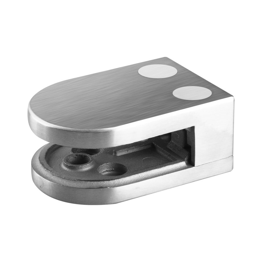 Stylish flat glass clamp for residential and commercial use