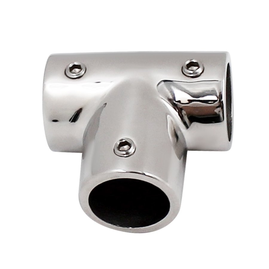 Heavy duty stainless steel T connector for railings