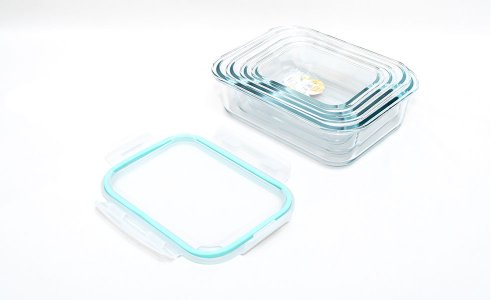 Eco friendly borosilicate glass containers for food storage container set