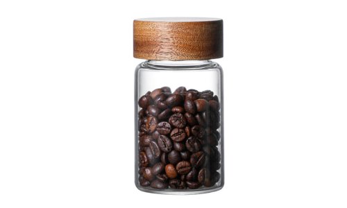 Thread Type Borosilicate Glass Storage Jars With Airtight Acacia Wooden Lid for customized design 