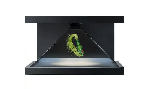 3D Advertising Player Holographic Pyramid Display Glass