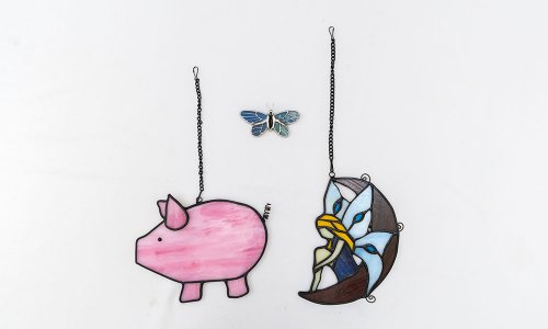 Colored glass decorations