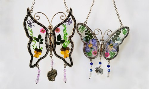 Colored glass decorations