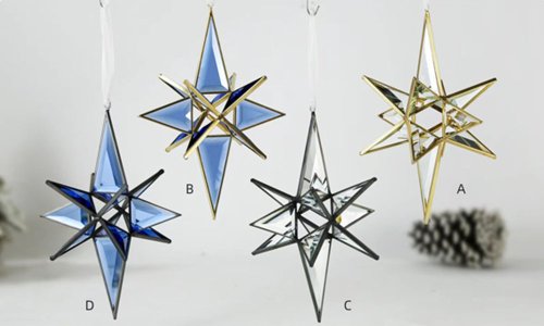 Colored glass decorations