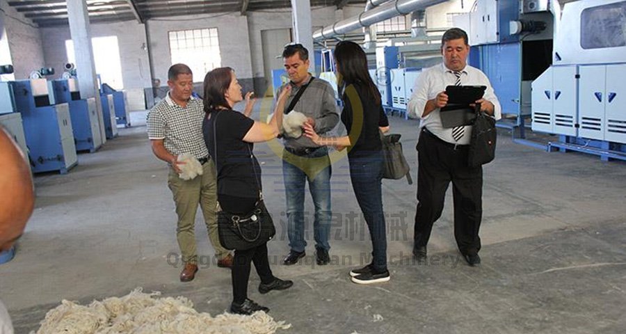 The Government Officials Of Kazakhstan And Some Of Cashmere Processing Company Visit Our Company.