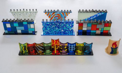 Portavelas de vidrio termofusible