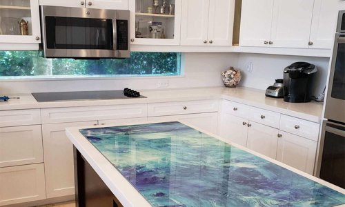 Salpicadero de cristal templado impreso para cocina Cristal lacado de 6mm con serigrafía salpicadero de cristal decorativo