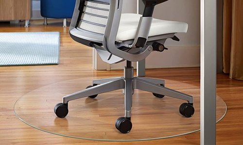 Silla de cristal Mat 1/4 pulgadas de espesor de vidrio templado transparente con bordes pulidos lisos para proteger su hogar u oficina piso y alfombra