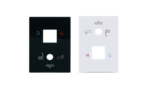 Smart Home Baño Templado de vidrio templado Switch Duchería personalizada Panel de vidrio de impresión