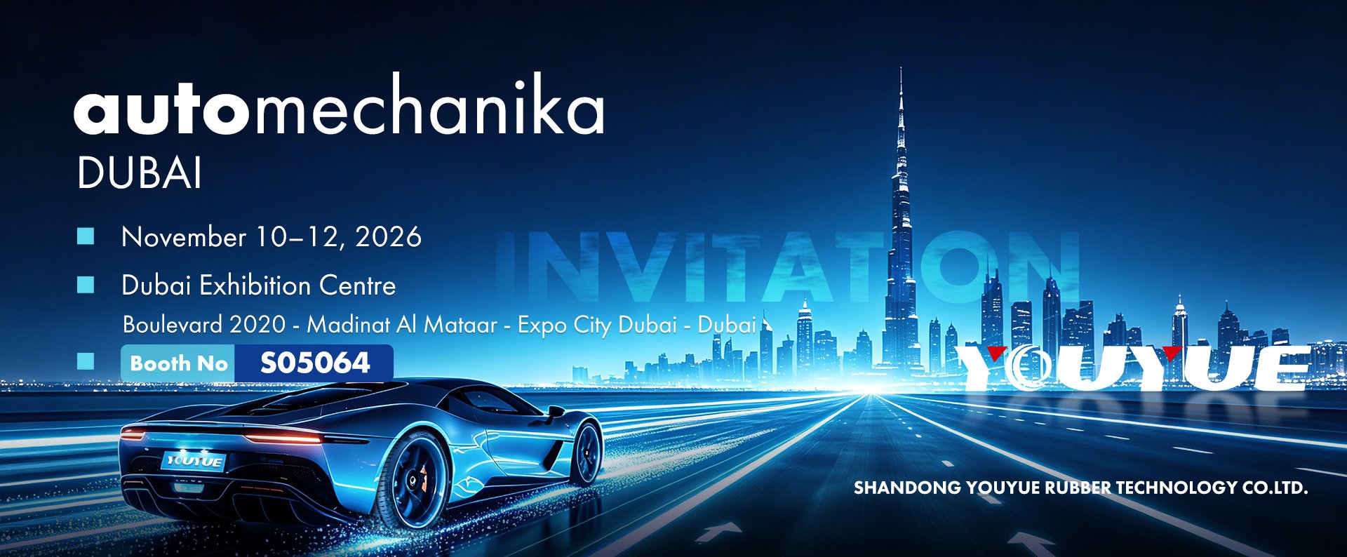 Auto mechanika dubai 2026 YOUYUE RUBBER ZELDA LYKEEN BENTANZO PCR