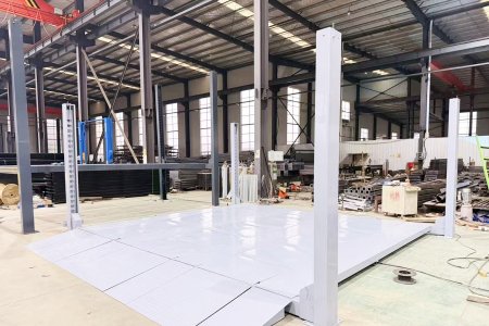 HDF FOUR POST CAR LIFT TESTING IN FACTORY