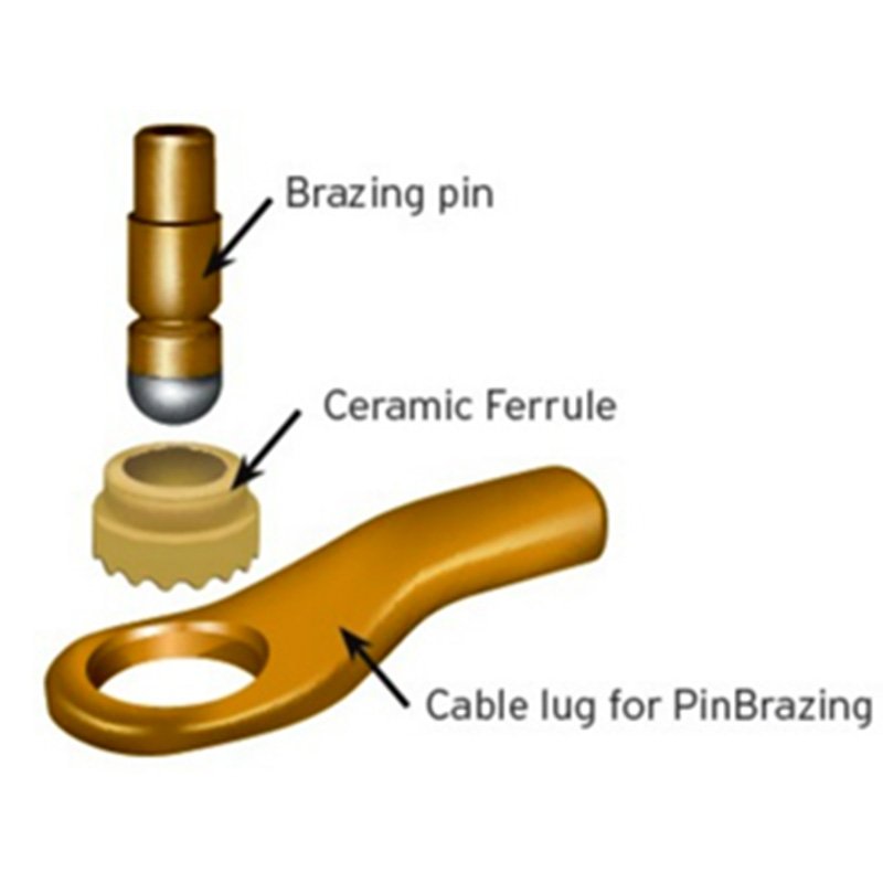 Pin brazing connection on steel pipe