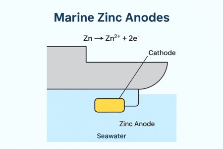 What are the performance characteristics and applications of marine zinc anodes?