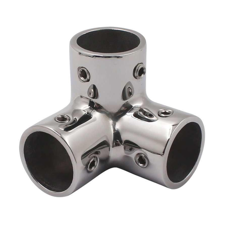 Stainless Steel 90 Degree 3 Way Tube Pipe Connector