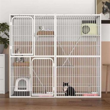 Stylish Double-Layer Pet Cage for Rabbits and Small Animals