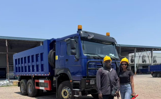The dump truck has been successfully delivered to a customer in Burkina Faso