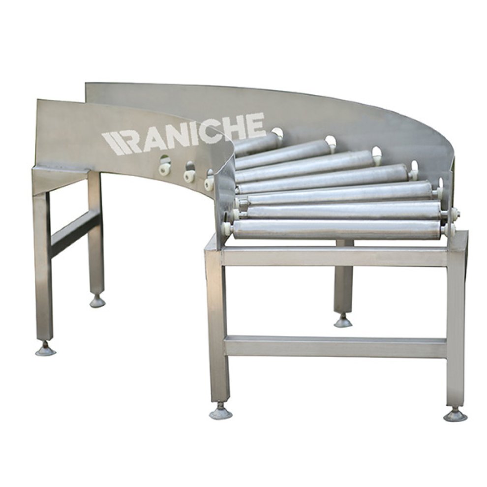 Transportador de esquinas de cajas de tipo rodillo libre