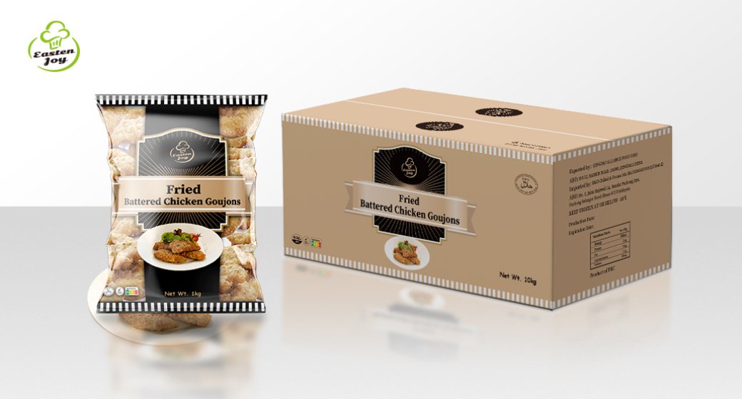 Fried battered chicken goujons