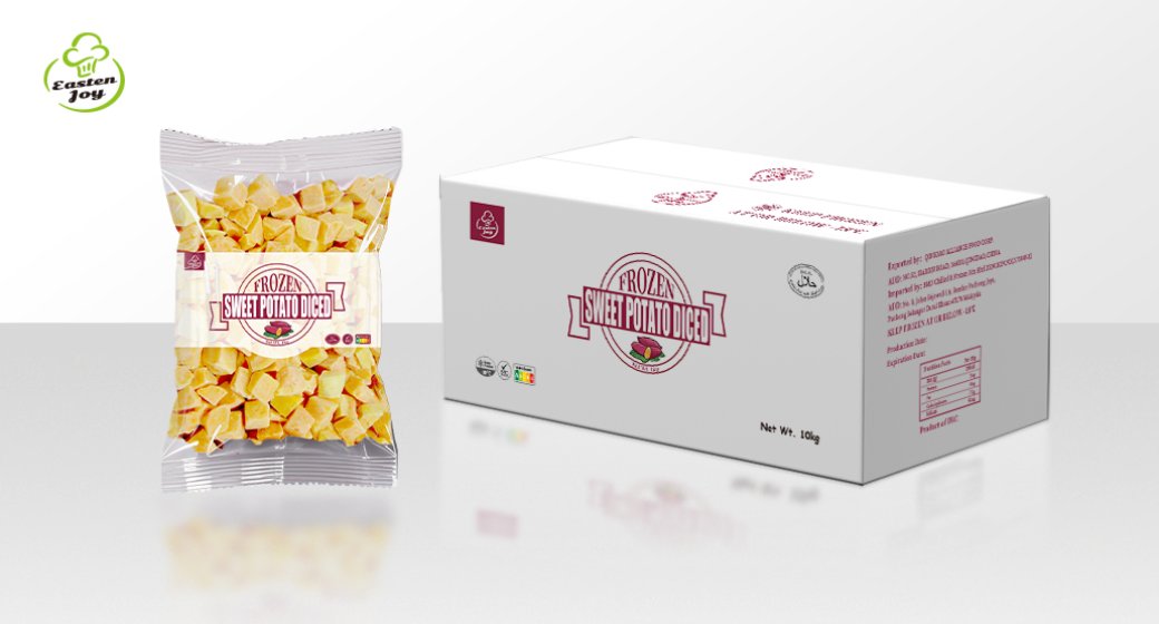 Frozen sweet potato diced