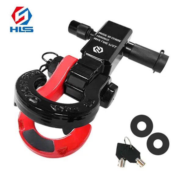 4WD Off Road 2" Hitch Receiver split shack 5/8" Hitch Lock Pin Receiver Kit With 3/4" D Ring Shackle