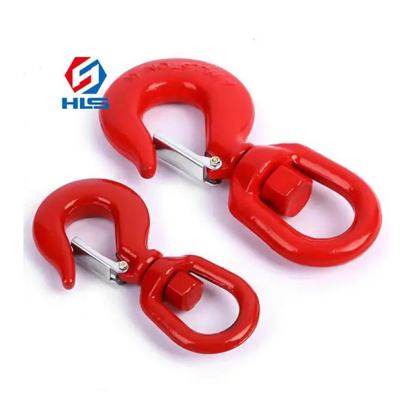 G80 European Type Alloy Steel Swivel Self-Locking Hook Zinc Eye and Grab Hook for Industrial Lifting Galvanized Finish