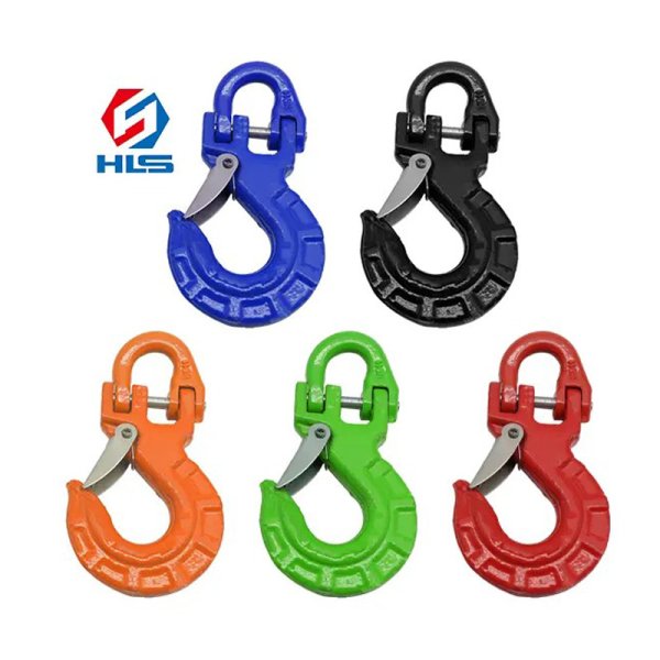 G80 Forged Alloy Steel Sling Hook with Half Link Galvanized Finish Eye Grab Hook Industrial Lifting Cranes Hardware Applications